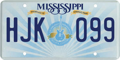MS license plate HJK099