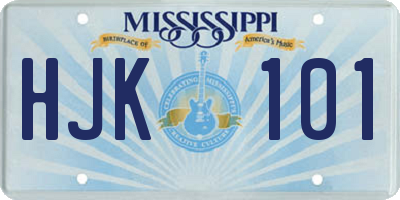 MS license plate HJK101