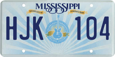 MS license plate HJK104