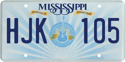 MS license plate HJK105