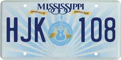 MS license plate HJK108