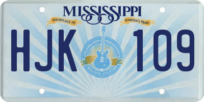 MS license plate HJK109
