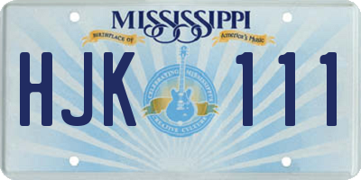 MS license plate HJK111