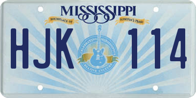MS license plate HJK114