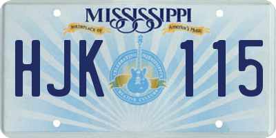 MS license plate HJK115