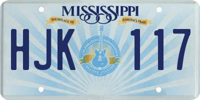 MS license plate HJK117