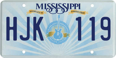 MS license plate HJK119