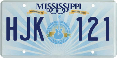 MS license plate HJK121