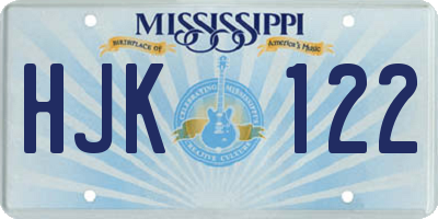 MS license plate HJK122