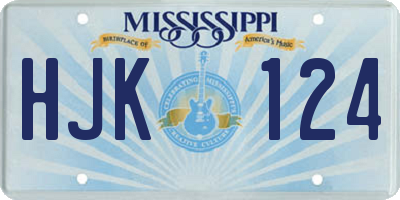 MS license plate HJK124