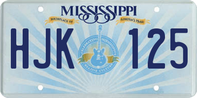 MS license plate HJK125