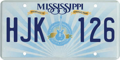 MS license plate HJK126