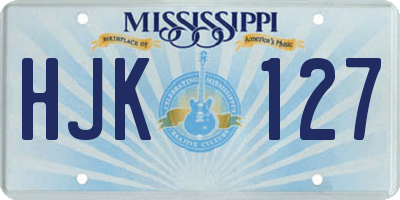 MS license plate HJK127