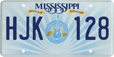 MS license plate HJK128