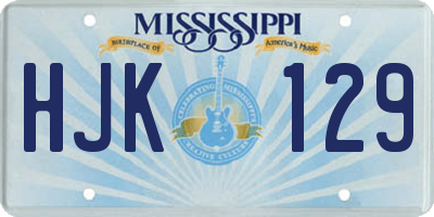 MS license plate HJK129