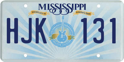 MS license plate HJK131