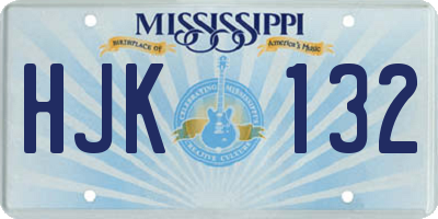 MS license plate HJK132