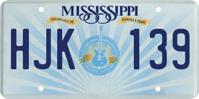 MS license plate HJK139