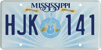 MS license plate HJK141