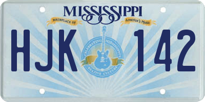 MS license plate HJK142