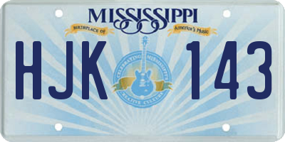 MS license plate HJK143