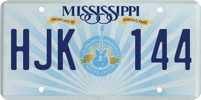 MS license plate HJK144