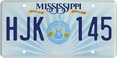 MS license plate HJK145