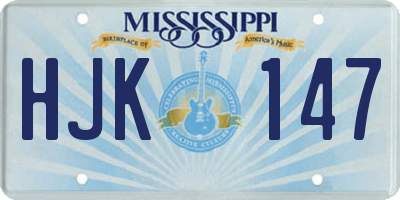 MS license plate HJK147