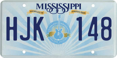 MS license plate HJK148
