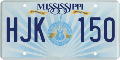 MS license plate HJK150