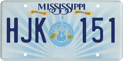 MS license plate HJK151
