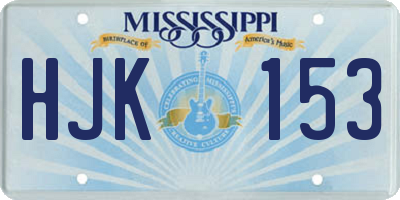 MS license plate HJK153