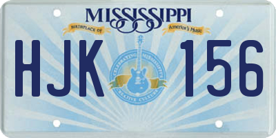 MS license plate HJK156