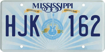 MS license plate HJK162