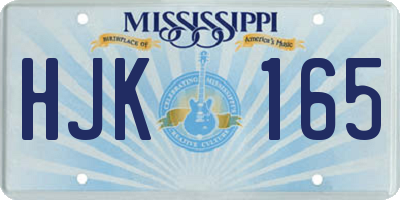 MS license plate HJK165