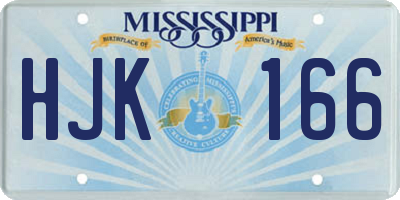 MS license plate HJK166