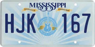 MS license plate HJK167