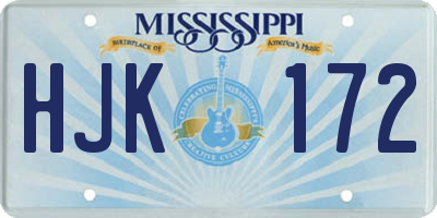 MS license plate HJK172
