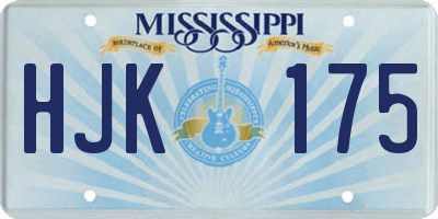 MS license plate HJK175