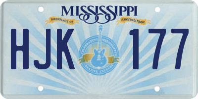 MS license plate HJK177