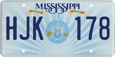 MS license plate HJK178
