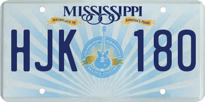 MS license plate HJK180