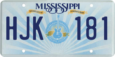 MS license plate HJK181