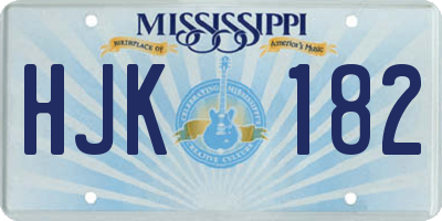 MS license plate HJK182