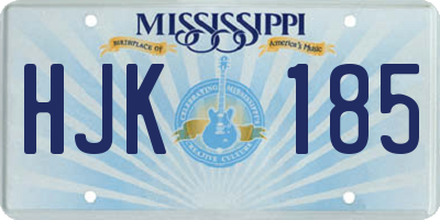 MS license plate HJK185