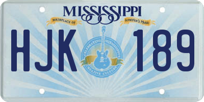 MS license plate HJK189