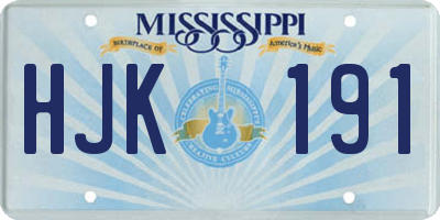 MS license plate HJK191