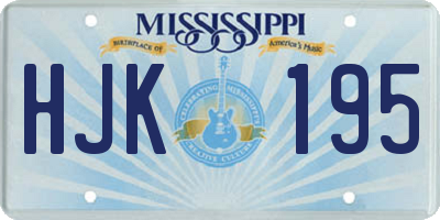 MS license plate HJK195