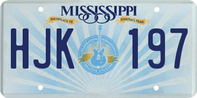 MS license plate HJK197