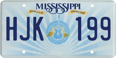 MS license plate HJK199